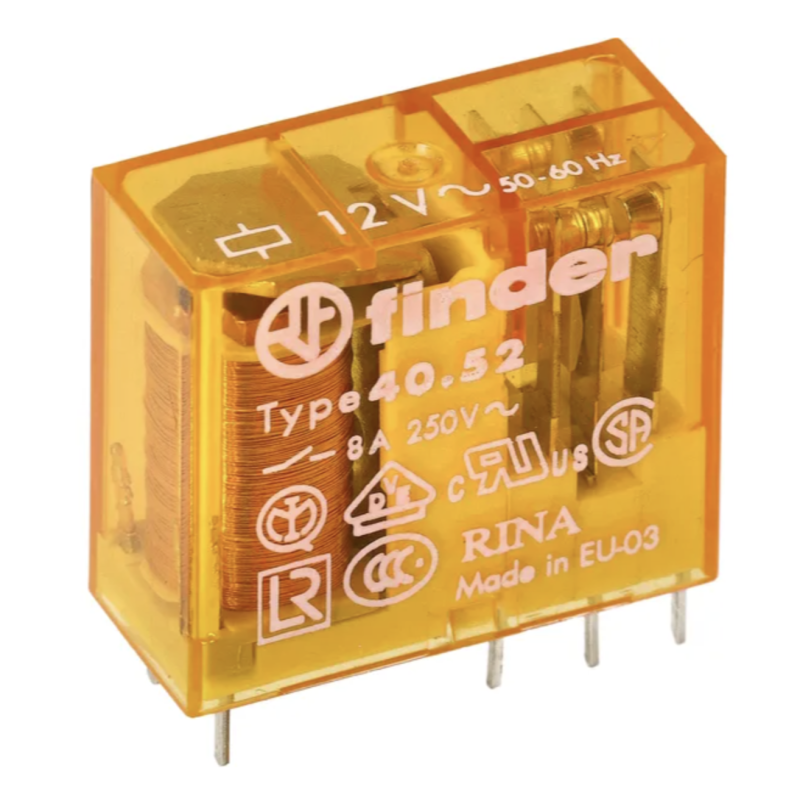PCB/Plug-in Rel. 5mm.pinning 2CO 8A/12VAC/Agni (40.52.8.012.0000)